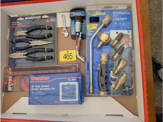 New Pliers Set, Hose Nozzles, Etc.