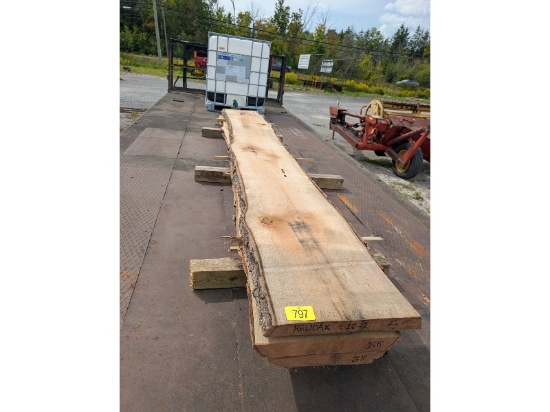 3 Slabs of Live Edge Red Oak 2" Thick 11' Long