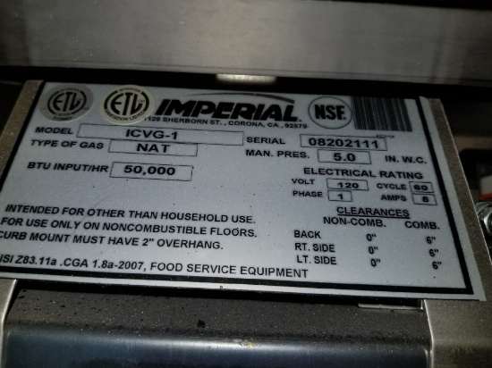 IMPERIAL COMMERCIAL GRADE CONVECTION OVEN
