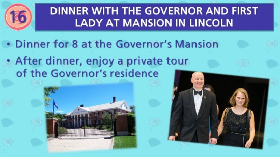 Dinner with the Governor and First Lady at Mansion in Lincoln