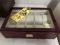 10 WATCH DISPLAY CASE WITH KEY & PILLOWS (NO CONTENTS)