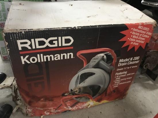 RIDGID KOLLMANN K-380 DRAIN CLEANER - 1/3HP - 75' CABLE