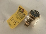 INVICTA AUTOMATIC PROFESSIONAL WATCH - GOLD BAND / BLACK FACE / 660' WATER RESISTANT / SERIAL No. 89