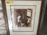 FRAMED WATER COLOR - NUDE - SIGNED - NUMBERED 1/30 - OVERALL 25'' HIGH x 21'' WIDE