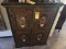 HAND PAINTED CABINET WITH DOUBLE DOORS - 47'' x 36'' x 14''
