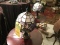TIFFANY STYLE BOUDOIR LAMP WITH STAINED GLASS SHADE - 12''