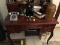 WOOD DESK WITH 5 DRAWERS & MINI HUTCH - 39''L x 22''D x 30''H (39'' OVERALL HEIGHT)