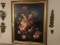 GOLD TONE FRAMED OIL ON BOARD - FLORAL BASKET - 56'' x 47''