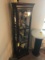 GLASS CABINET WITH MIRRORED BACK & 6 SHELVES - 66''H x 16'' x 12''