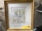 FRAMED, MATTED & EMBOSSED WATERCOLOR SKETCH - SIGNED JUAO FRANCISCO GOMES DE COSTA (IN PENCIL) - NUM