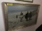 FRAMED PRINT - 4 HORSEMEN RIDING ON BEACH - SIGNED MAUVE - 21'' x 31''