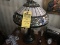 TIFFANY STYLE LAMP WITH STAINED GLASS SHADE