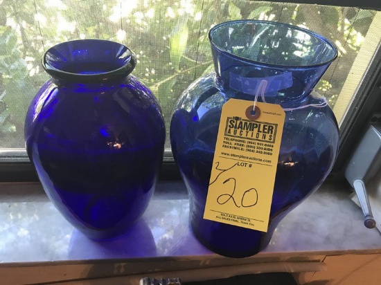 COBALT BLUE GLASS VASES