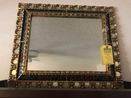 HAND PAINTED FRAMED MIRROR - 16''H x 28''W