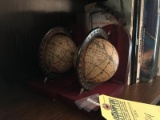 WOOD GLOBE BOOKENDS