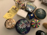 ASSORTED JARS, BOXES, ETC - TIN, CLOISONNE, CERAMIC, ETC