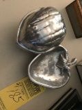 PEWTER PIECES - STRAWBERRY DISH / WALNUT COVERED DISH