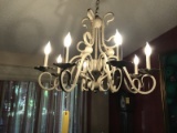 WROUGHT IRON 8-LIGHT CHANDELIER