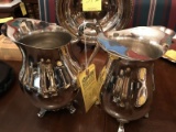 SILVER PLATED FOOTED WATER PITCHERS