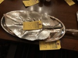 SILVER PLATED TRAYS - 1 GODINGER FOOTED LEAF