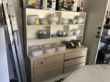 CABINET WITH 6 DRAWERS & HUTCH