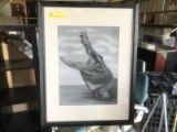 FRAMED PHOTOGRAPH - ALLIGATOR WITH OPEN MOUTH - 26'' x 20''