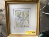 FRAMED, MATTED & EMBOSSED WATERCOLOR SKETCH - SIGNED JUAO FRANCISCO GOMES DE COSTA (IN PENCIL) - NUM