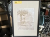 FRAMED & MATTED PICTURE - OCEANSIDE PALM TREES - 20'' x 14''