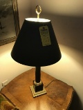 BLACK WITH BRASS TABLE LAMP - 32'' TALL