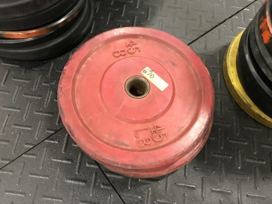 LBS RUBBER PLATE WEIGHTS - 2 x 45LBS