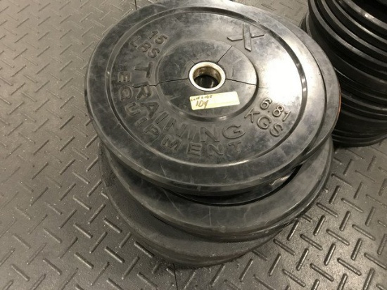 LBS RUBBER PLATE WEIGHTS - 11 x 15LBS