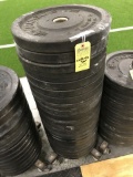 LBS RUBBER PLATE WEIGHTS - 22 x 15LBS - WITH ROLLING STAND