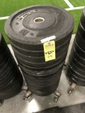 LBS RUBBER PLATE WEIGHTS - 16 x 25LBS - WITH ROLLING STAND