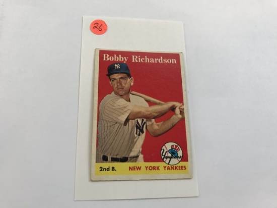 BASEBALL CARD - 1958 TOPPS #101 - BOBBY RICHARDSON - GRADE 3-4