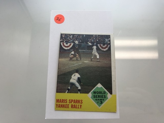 BASEBALL CARD - 1963 TOPPS #144 - 1962 WORLD SERIES GAME 3 - GRADE 3-4