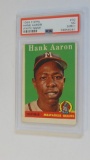 BASEBALL CARD - 1958 TOPPS #30 - HANK AARON - YELLOW NAME - PSA GRADE 3