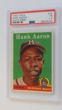 BASEBALL CARD - 1958 TOPPS #30 - HANK AARON - YELLOW NAME - PSA GRADE 1.5