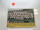BASEBALL CARD - 1956 TOPPS #100 - BALTIMORE ORIOLES (NAME AT LEFT) - GRADE 1-2