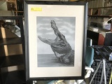 ARTWORK / PHOTOGRAPH - ALLIGATOR WITH OPEN MOUTH - FRAMED - 26'' x 20''