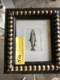 ARTWORK / WATERCOLOR - ''SALMON'' - SIGNED OLSON (IN PENCIL) - NUMBERED 90/100 - FRAMED - 7'' x 8''