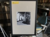 ARTWORK / PHOTOGRAPH - MAN PUSHING LADY IN CARRIAGE - FRAMED - 20'' x 14''