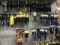 ASSORTED SCREW DRIVERS (HANGING ON RACK & UNDER)