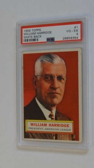 BASEBALL CARD - 1956 TOPPS #1 - WILL HARRIDGE - PSA GRADE 4