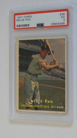 BASEBALL CARD - 1957 TOPPS #38 - NELLIE FOX - PSA GRADE 3