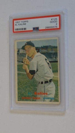 BASEBALL CARD - 1957 TOPPS #125 - AL KALINE HOF - PSA GRADE 2