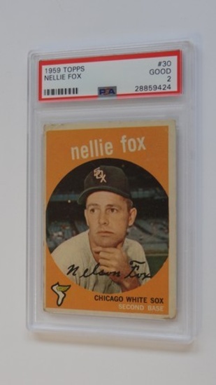 BASEBALL CARD - 1959 TOPPS #30 - NELLIE FOX - PSA GRADE 2