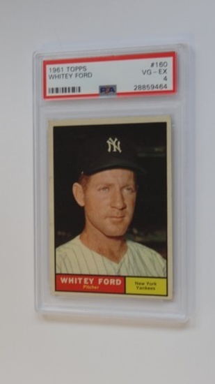 BASEBALL CARD - 1961 TOPPS #160 - WHITEY FORD - PSA GRADE 4