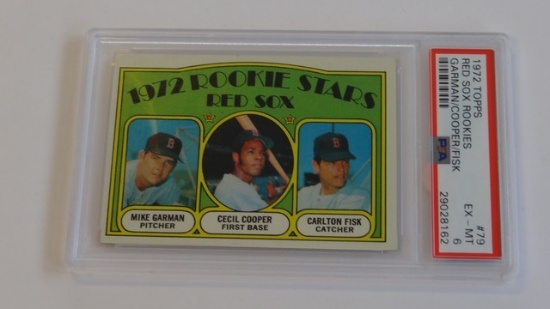 BASEBALL CARD - 1972 TOPPS #79 - RED SOX ROOKIES / CARLTON FISK - PSA GRADE 6