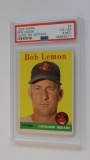 BASEBALL CARD - 1958 TOPPS #2 - BOB LEMON - WHITE TM LETTERS - PSA GRADE 4