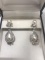 DIAMOND / PEARL EARRINGS - PLATINUM SETTINGS (7 DWT) - ROUND / TAPERED DIAMONDS - TEARDROP AYOKE PEA